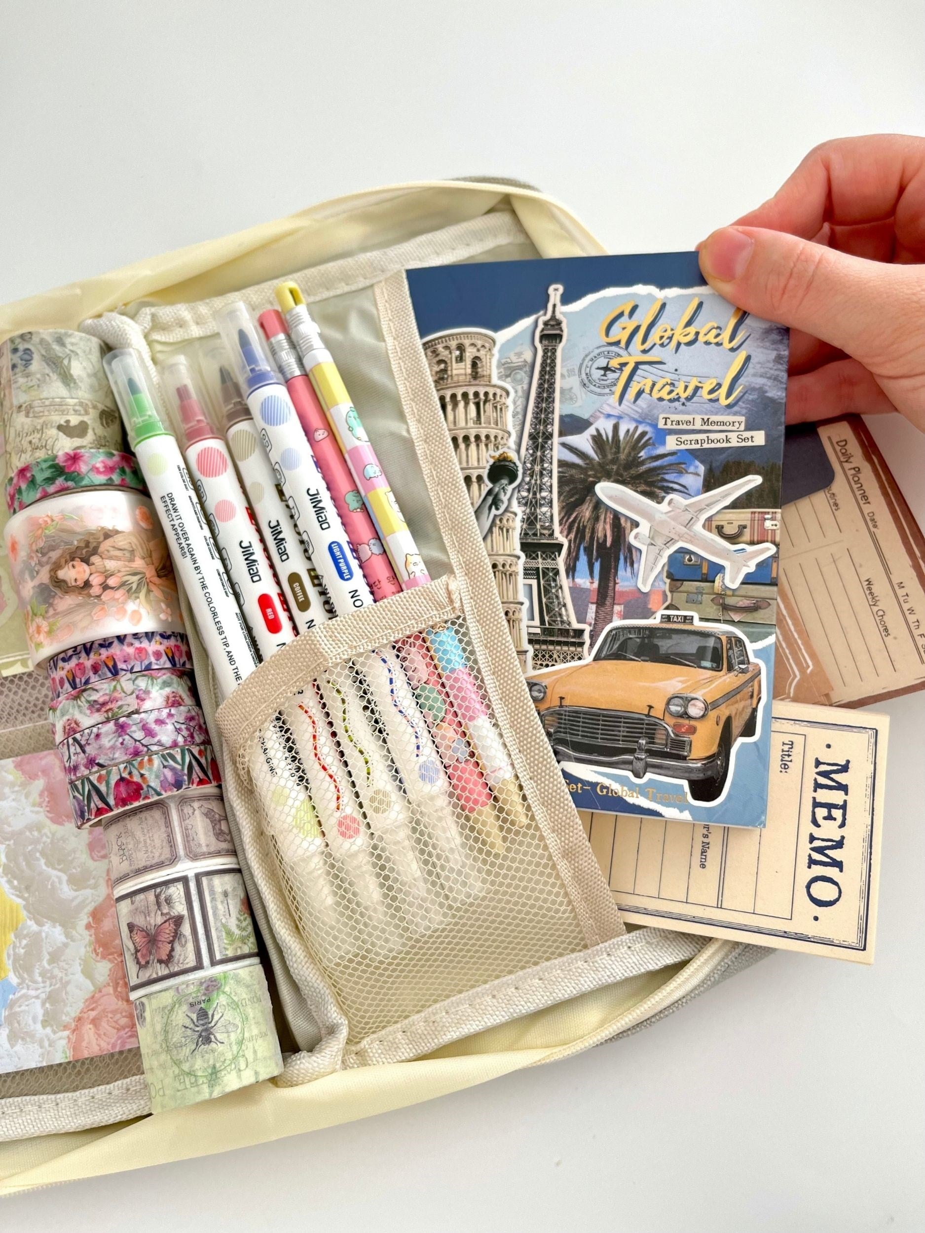 Creative Pencil Case Gri 9 Bölmeli Geniş Hacimli Kalem Kutusu Kırtasiye ve Hobi Organizer Çantası