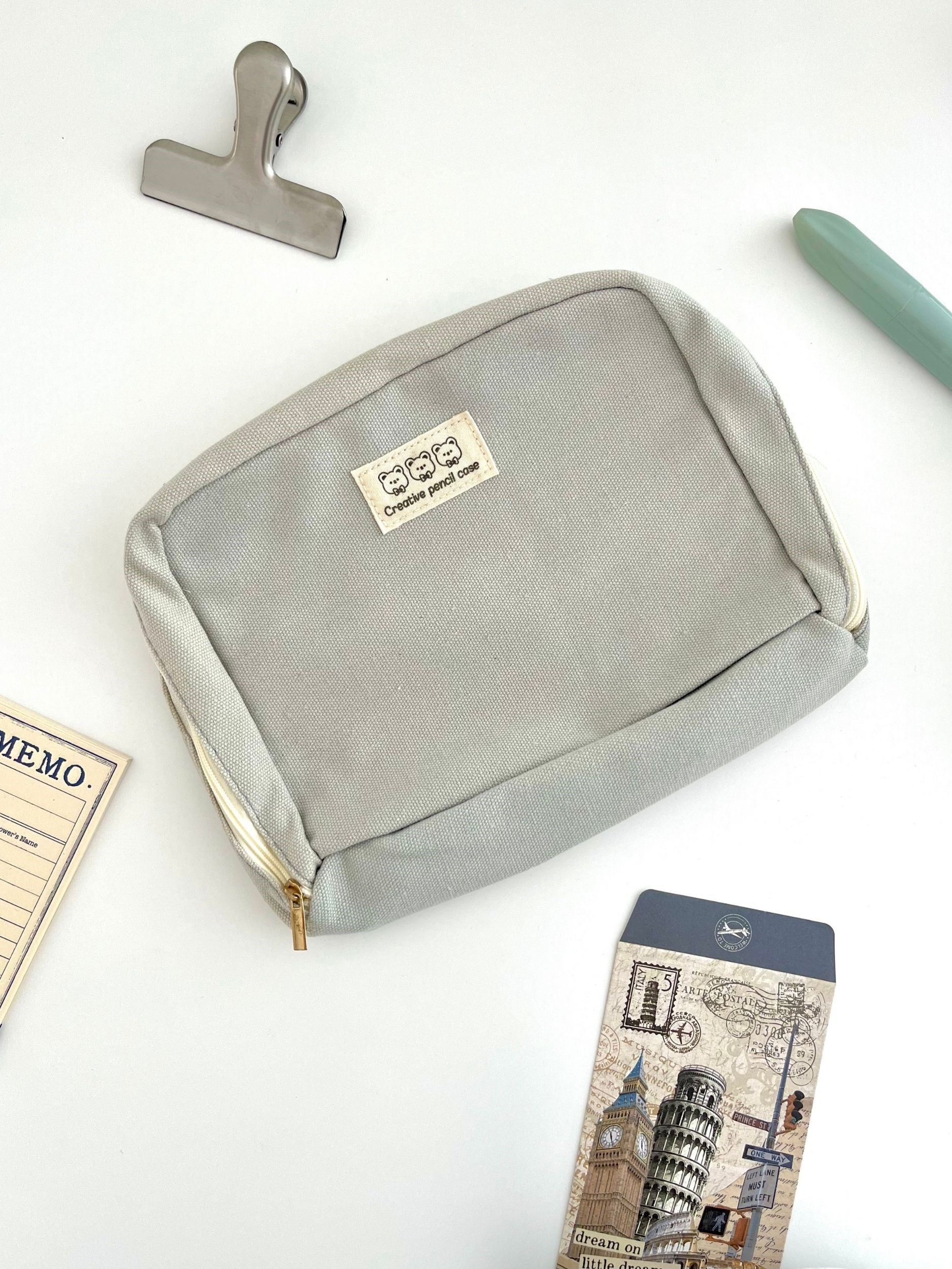 Creative Pencil Case Gri 9 Bölmeli Geniş Hacimli Kalem Kutusu Kırtasiye ve Hobi Organizer Çantası