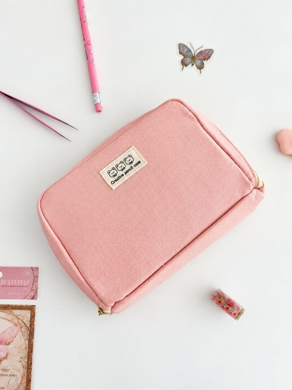 Creative Pencil Case Pembe 9 Bölmeli Geniş Hacimli Kalem Kutusu Kırtasiye ve Hobi Organizer Çantası