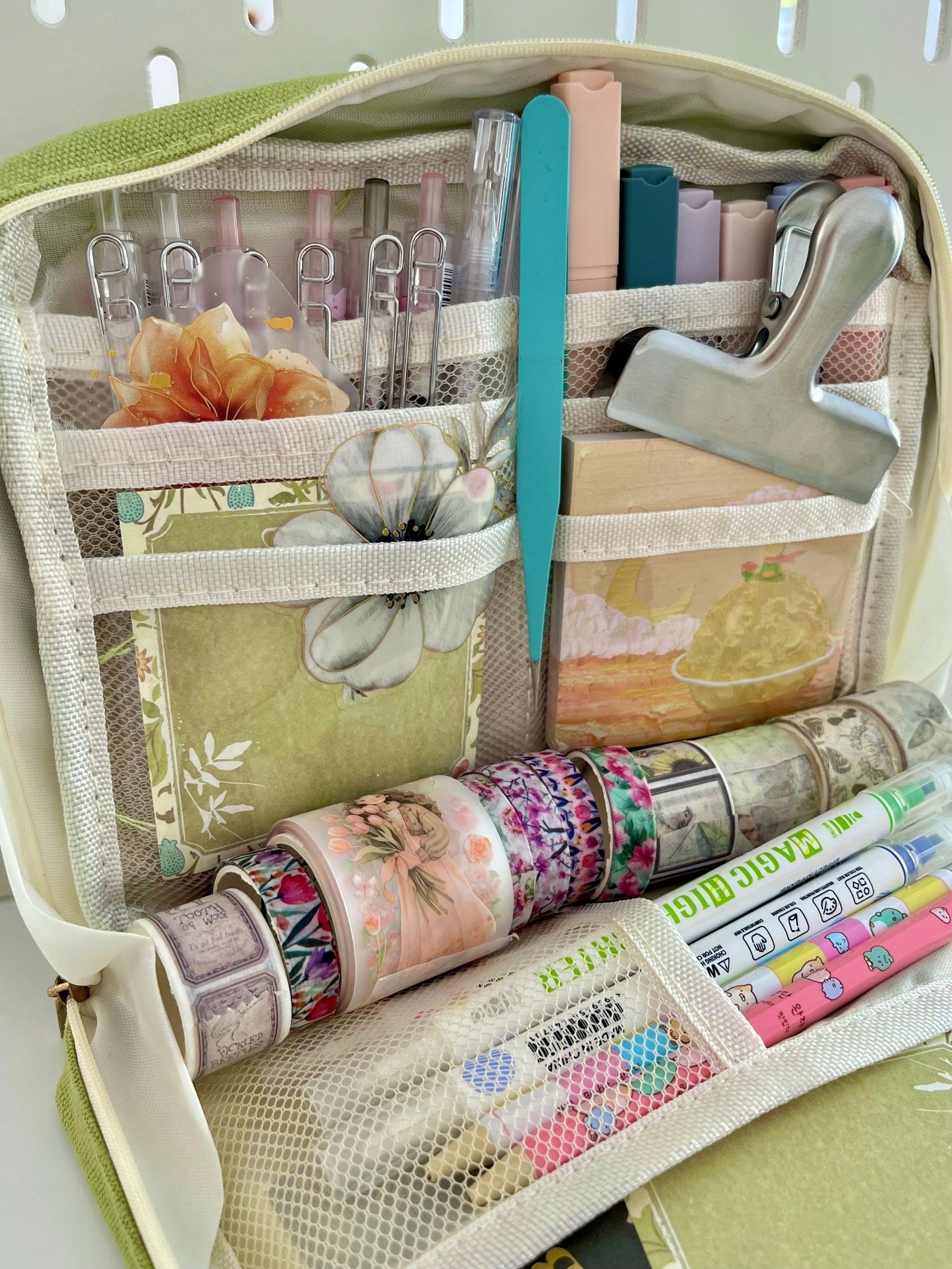 Creative Pencil Case Yeşil 9 Bölmeli Geniş Hacimli Kalem Kutusu Kırtasiye ve Hobi Organizer Çantası