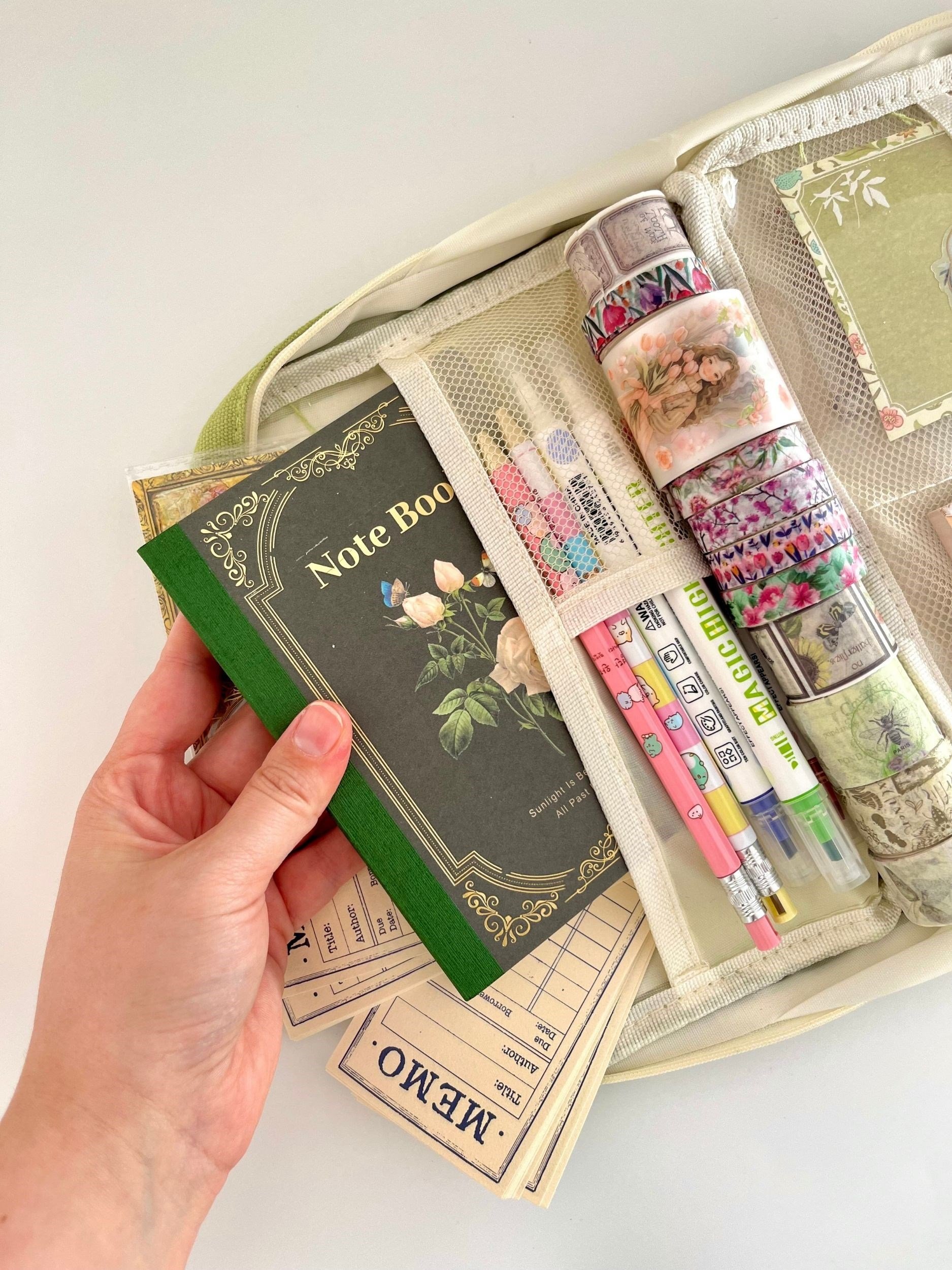 Creative Pencil Case Yeşil 9 Bölmeli Geniş Hacimli Kalem Kutusu Kırtasiye ve Hobi Organizer Çantası