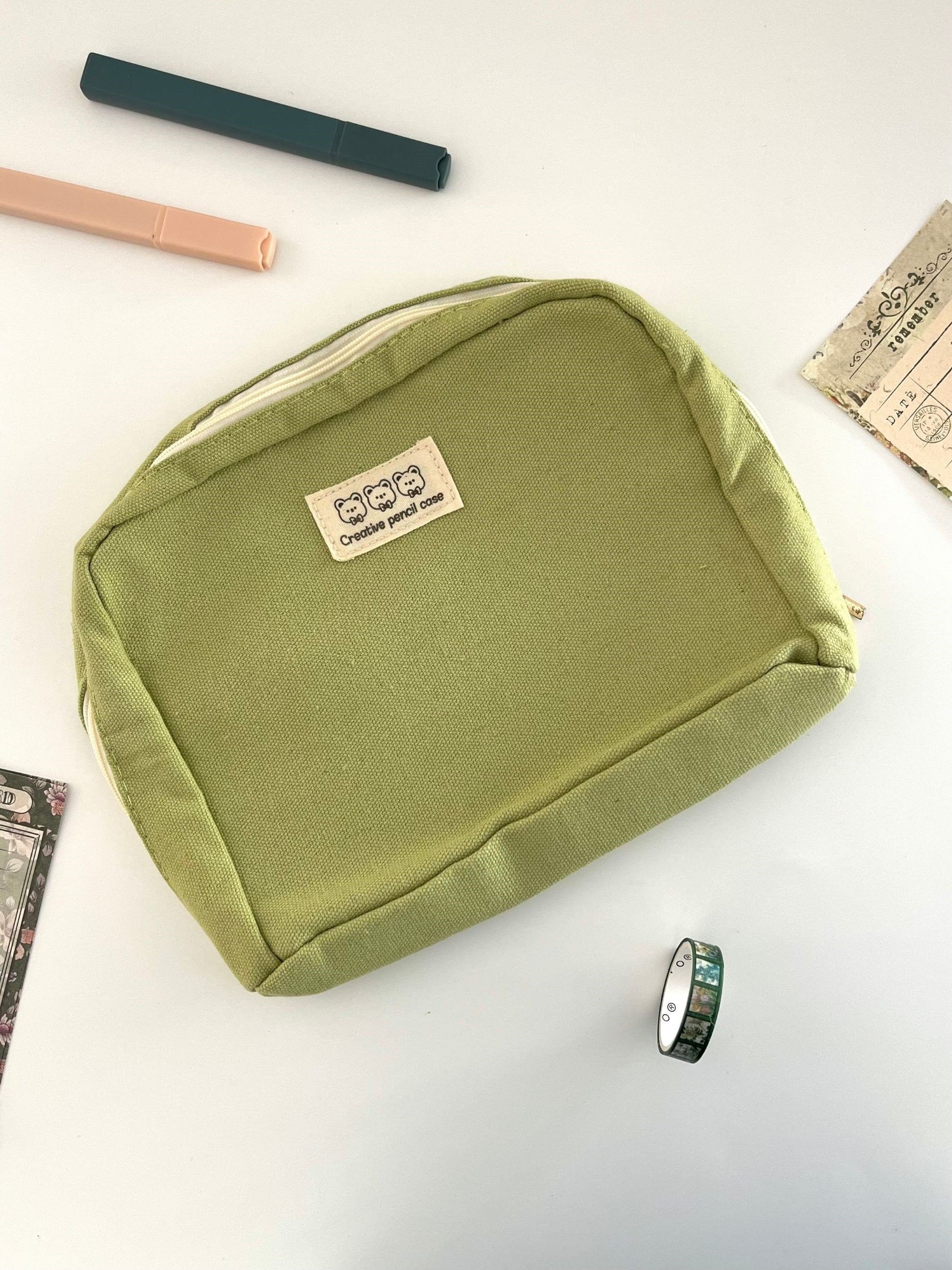 Creative Pencil Case Yeşil 9 Bölmeli Geniş Hacimli Kalem Kutusu Kırtasiye ve Hobi Organizer Çantası