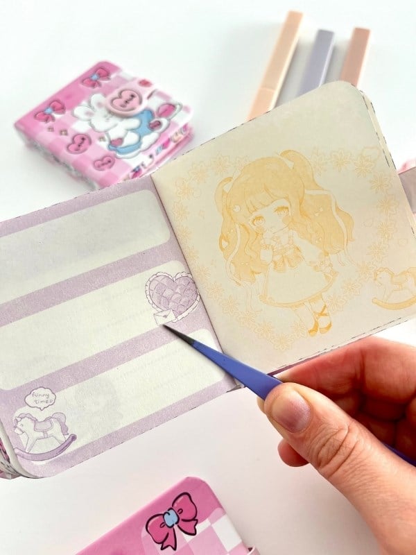 Cute Love Bunny Kalpli Sert Kapaklı 130 Yaprak Renkli Mini Planlayıcı/Not Defteri/Mıknatıslı Ajanda