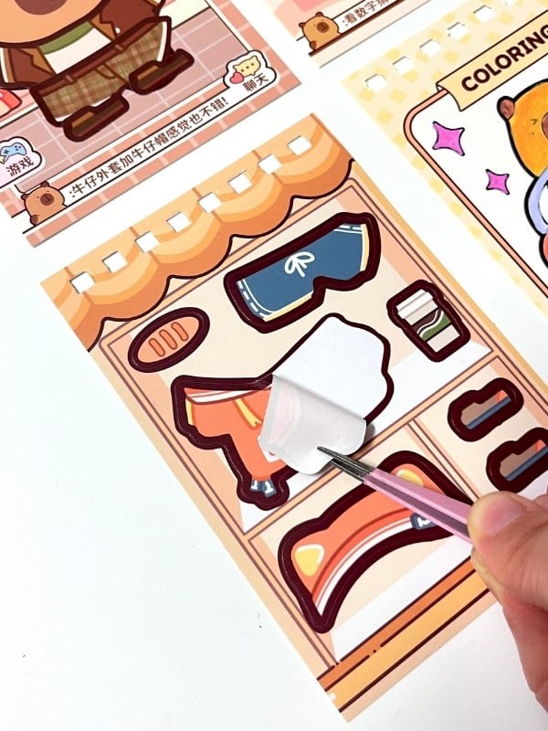 Dedektif Kapibara İle 3Bölüm 42 Yaprak Oyun ve Görev Tamamlama Aktivite Sticker Seti/Etiket/Çıkartma