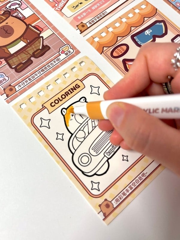 Dedektif Kapibara İle 3Bölüm 42 Yaprak Oyun ve Görev Tamamlama Aktivite Sticker Seti/Etiket/Çıkartma