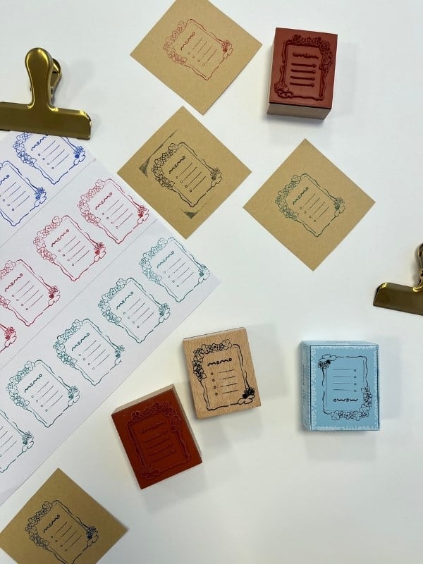 Dekoratif Çiçekli Memo Not Listesi Desenli Ahşap Damga Mühür/Kaşe/Stamp/Seal