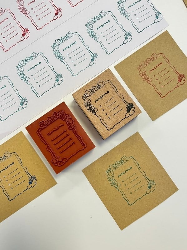 Dekoratif Çiçekli Memo Not Listesi Desenli Ahşap Damga Mühür/Kaşe/Stamp/Seal