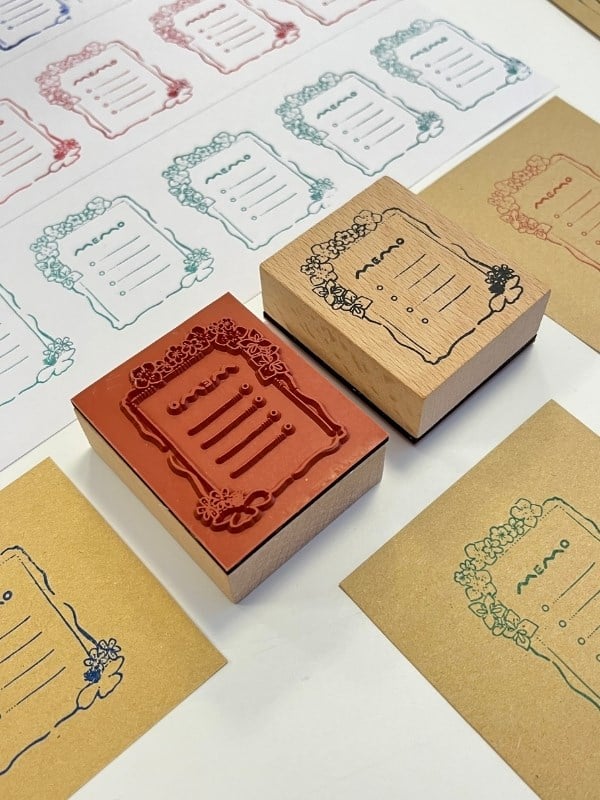 Dekoratif Çiçekli Memo Not Listesi Desenli Ahşap Damga Mühür/Kaşe/Stamp/Seal