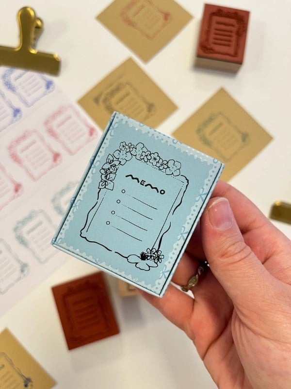 Dekoratif Çiçekli Memo Not Listesi Desenli Ahşap Damga Mühür/Kaşe/Stamp/Seal