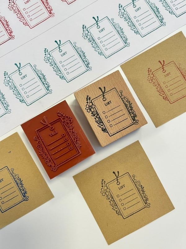 Dekoratif Çiçekli To Do List Desenli Ahşap Damga Mühür/Kaşe/Stamp/Seal