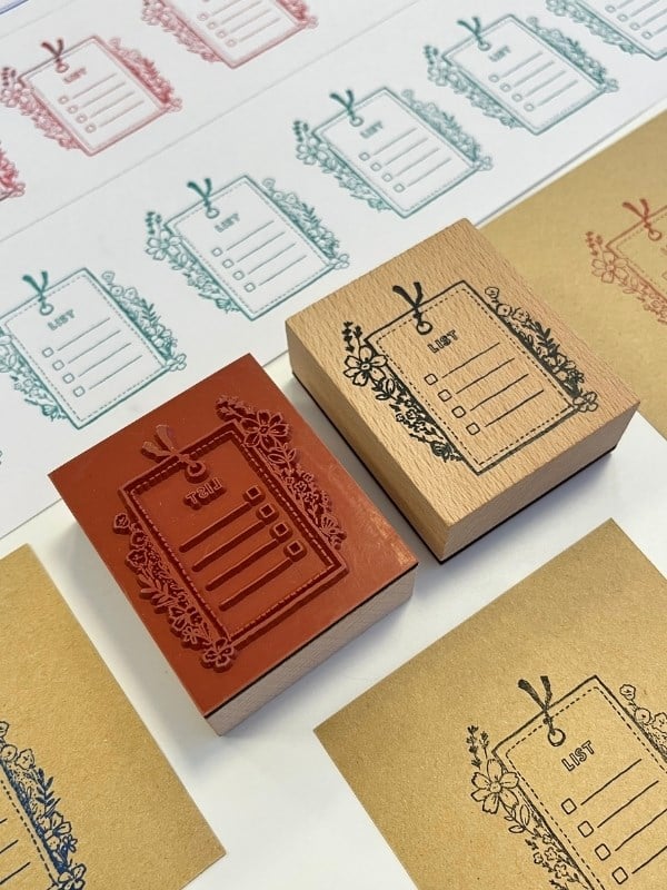 Dekoratif Çiçekli To Do List Desenli Ahşap Damga Mühür/Kaşe/Stamp/Seal