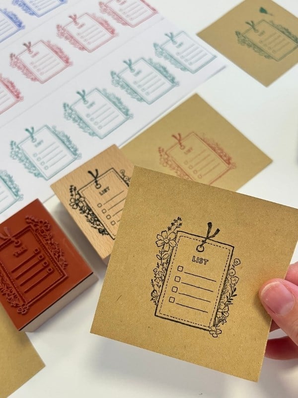 Dekoratif Çiçekli To Do List Desenli Ahşap Damga Mühür/Kaşe/Stamp/Seal