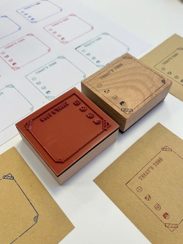 Dekoratif Kediler Desenli Today's Todo Desenli Ahşap Damga Mühür/Kaşe/Stamp/Seal
