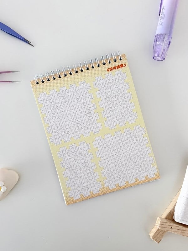 DIY 8 Farklı Çiçek Temalı Piksel Mozaik 6318 Parça Renk Kodlamalı Aktivite Defteri/Etiket/Çıkartma