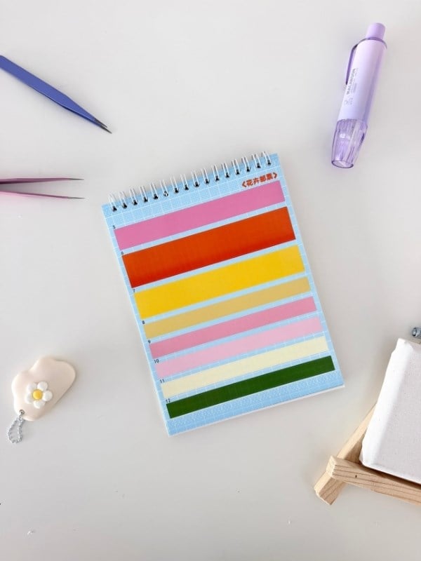 DIY 8 Farklı Çiçek Temalı Piksel Mozaik 6318 Parça Renk Kodlamalı Aktivite Defteri/Etiket/Çıkartma