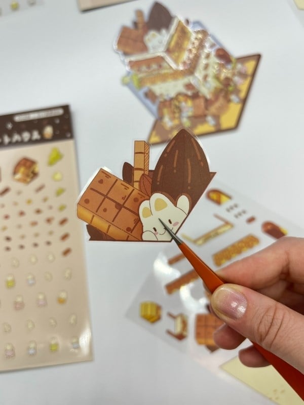 DIY Çikolata Evi Tasarlama 2 Yaprak 116 Adet 3D Diorama İzometrik Sticker Seti/Etiket/Çıkartma