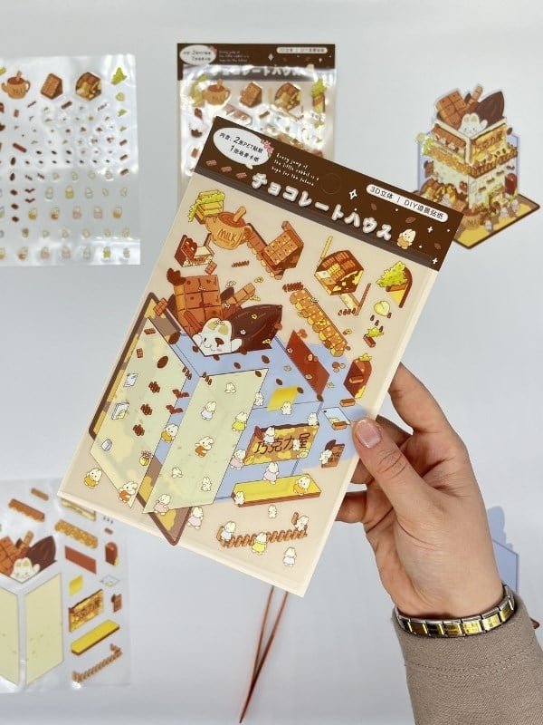 DIY Çikolata Evi Tasarlama 2 Yaprak 116 Adet 3D Diorama İzometrik Sticker Seti/Etiket/Çıkartma