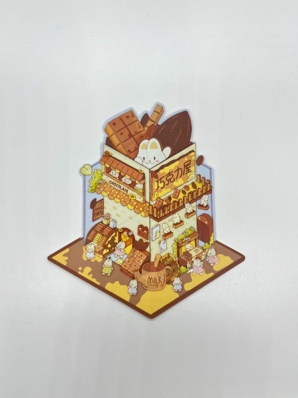 DIY Çikolata Evi Tasarlama 2 Yaprak 116 Adet 3D Diorama İzometrik Sticker Seti/Etiket/Çıkartma