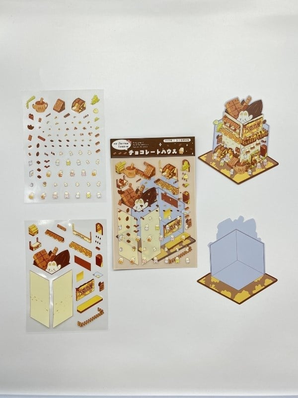 DIY Çikolata Evi Tasarlama 2 Yaprak 116 Adet 3D Diorama İzometrik Sticker Seti/Etiket/Çıkartma