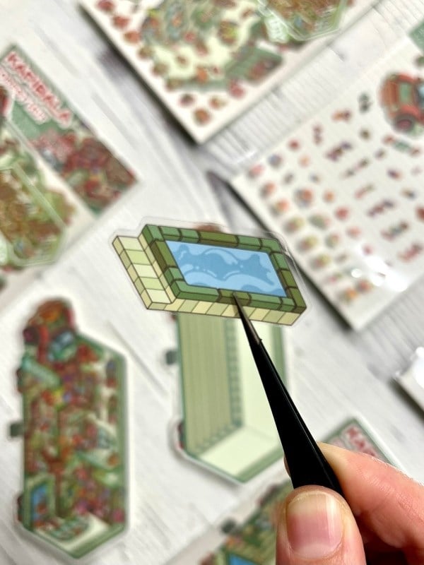 DIY Kapibara Orman Karavanı 3D Diorama İzometrik Sticker Seti/87 Adet Sticker+Karavan Kartonu