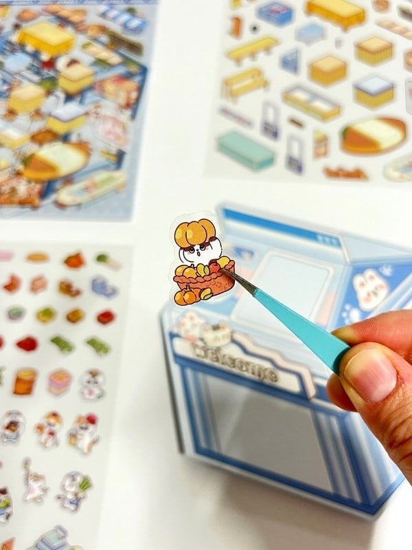 DIY Kawaii Süpermarket Tasarlama 2 Yaprak 101 Adet 3D Diorama İzometrik Sticker Seti/Etiket/Çıkartma
