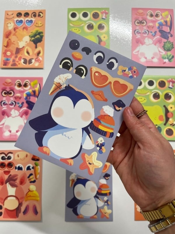 DIY Miss Sevimli Hayvan Tasarlama 6 Yaprak 99 Adet Sticker Seti/Etiket/Çıkartma