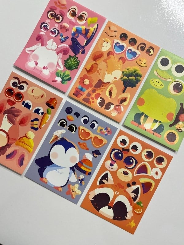DIY Miss Sevimli Hayvan Tasarlama 6 Yaprak 99 Adet Sticker Seti/Etiket/Çıkartma