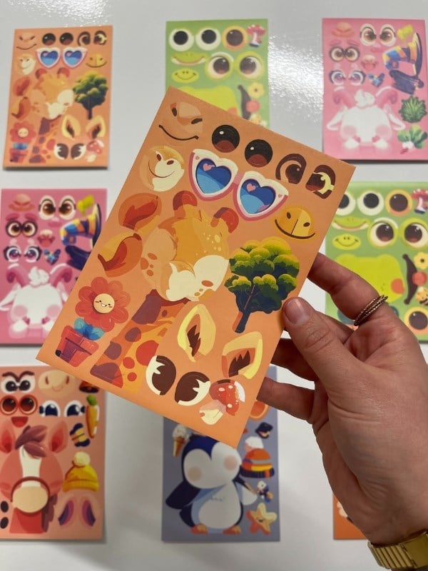 DIY Miss Sevimli Hayvan Tasarlama 6 Yaprak 99 Adet Sticker Seti/Etiket/Çıkartma