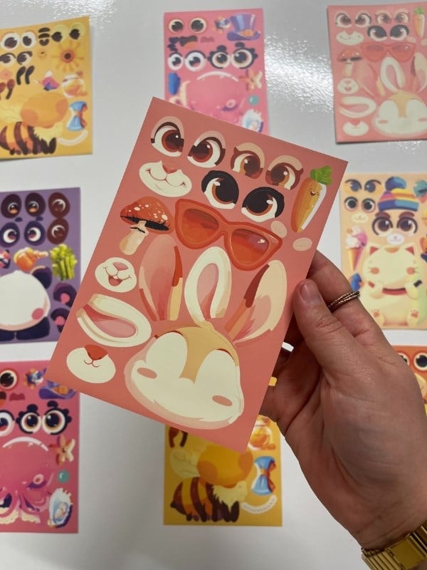 DIY Sevimli Dost Atölyesi Mor Paket Hayvan Tasarlama 6 Yaprak 111 Adet Sticker Setİ/Etiket/Çıkartma
