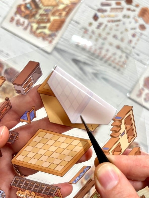 DIY Shiba Inu Atıştırmalık Karavanı 3D Diorama İzometrik Sticker Set/99 Adet Sticker+Karavan Kartonu