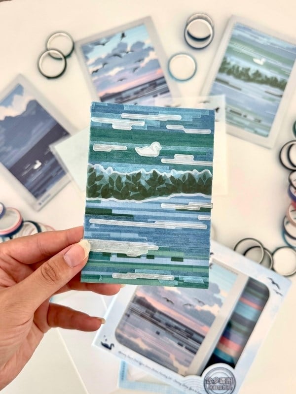 DIY Sunset Memories Washi Bantlar İle Manzara Tasarlama Seti/Washi Tape/Dekoratif Bant   