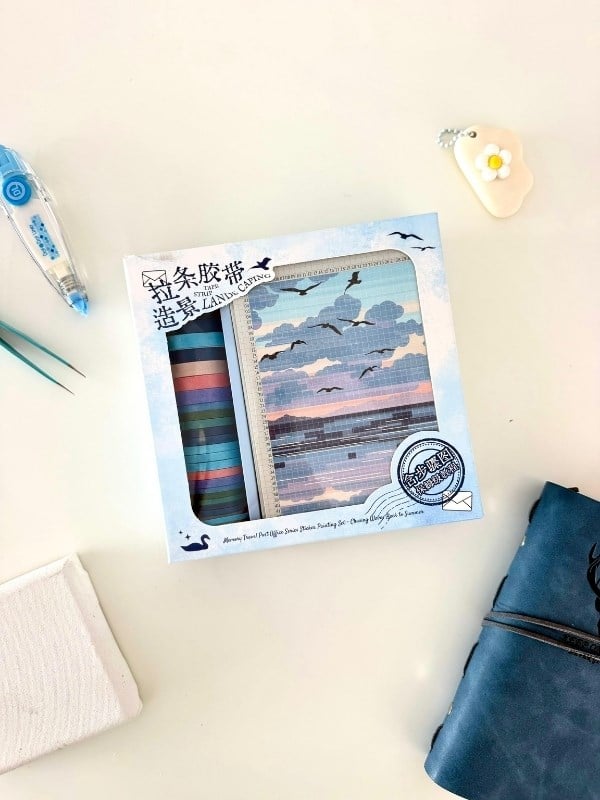 DIY Sunset Memories Washi Bantlar İle Manzara Tasarlama Seti/Washi Tape/Dekoratif Bant   