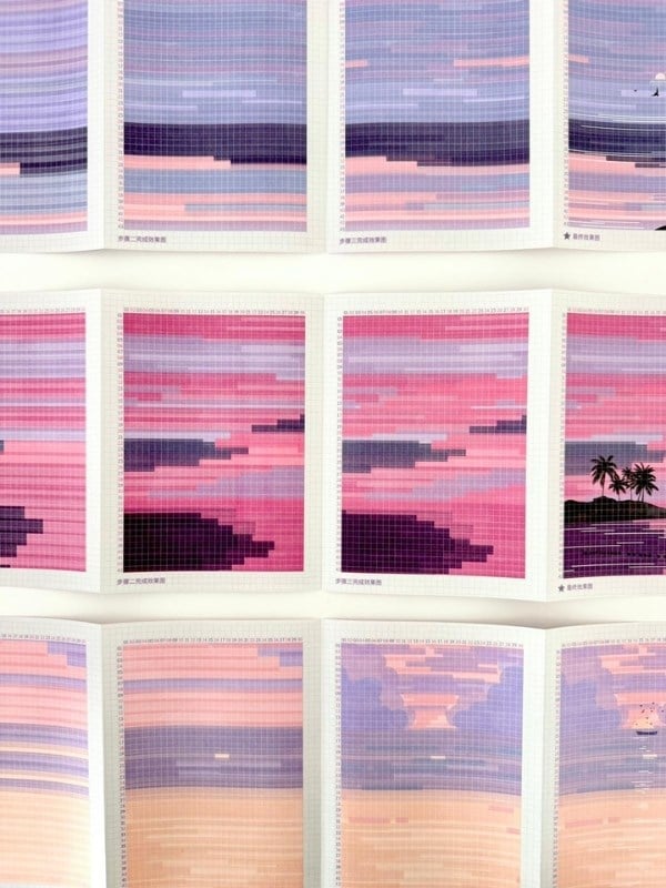 DIY Sunset Tape Art Washi Bantlar İle Manzara Tasarlama Seti/Washi Tape/Dekoratif Bant   