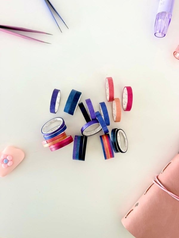 DIY Sunset Tape Art Washi Bantlar İle Manzara Tasarlama Seti/Washi Tape/Dekoratif Bant   