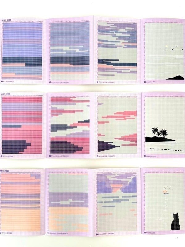 DIY Sunset Tape Art Washi Bantlar İle Manzara Tasarlama Seti/Washi Tape/Dekoratif Bant   
