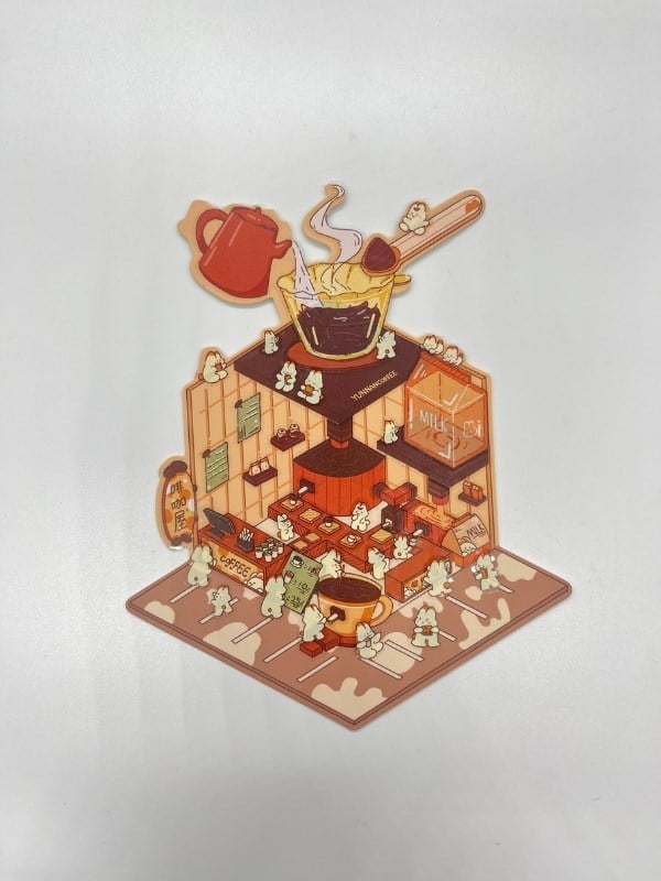 DIY Tavşan Kafesi Tasarlama 2 Yaprak 96 Adet 3D Diorama İzometrik Sticker Seti/Etiket/Çıkartma