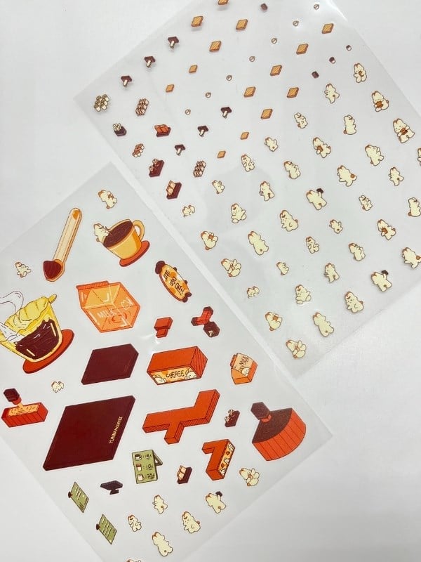 DIY Tavşan Kafesi Tasarlama 2 Yaprak 96 Adet 3D Diorama İzometrik Sticker Seti/Etiket/Çıkartma