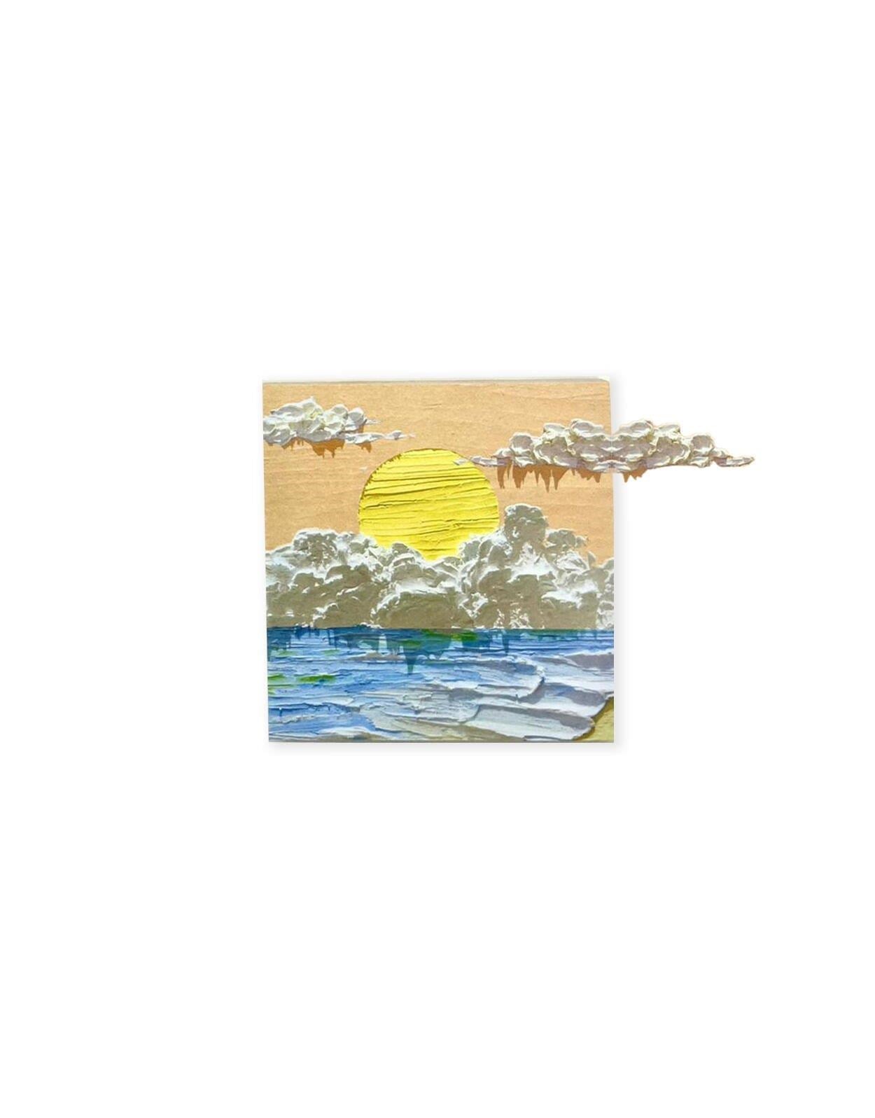 Doğa Temalı Yağlı Boya Tablo  Batan Güneş Post-it