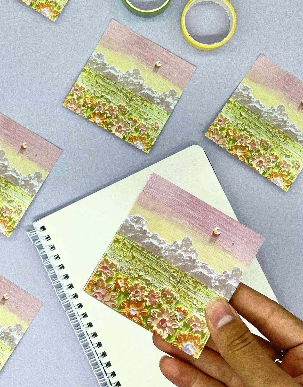 Doğa Temalı  Yağlı Boya Tablo Çiftlik Post-it