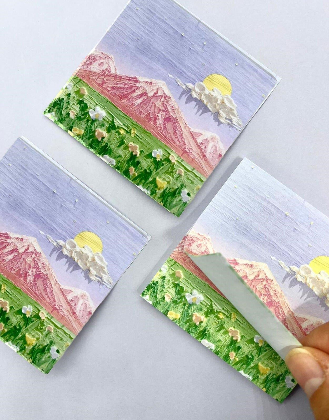 Doğa Temalı Yağlı Boya Tablo Dağ Post-it