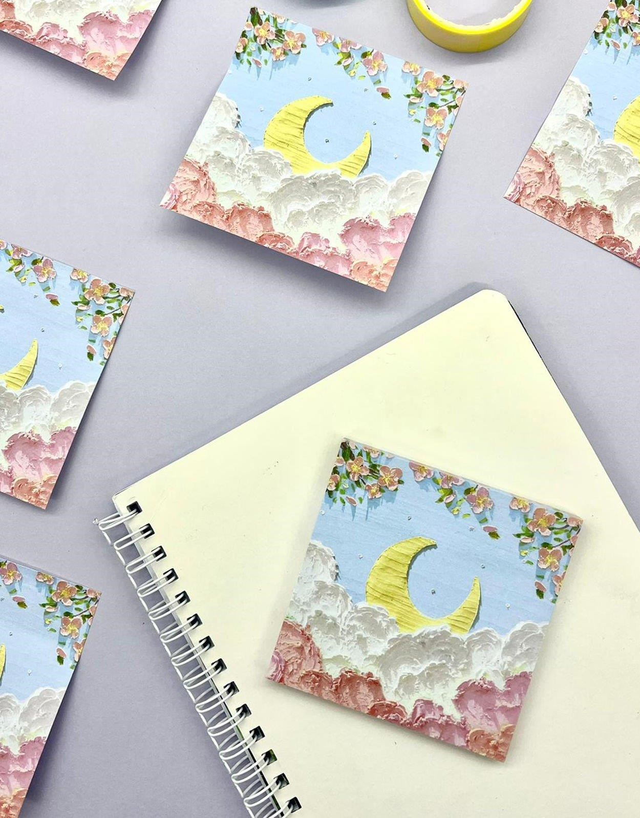 Doğa Temalı Yağlı Boya Tablo Hilal Post-it