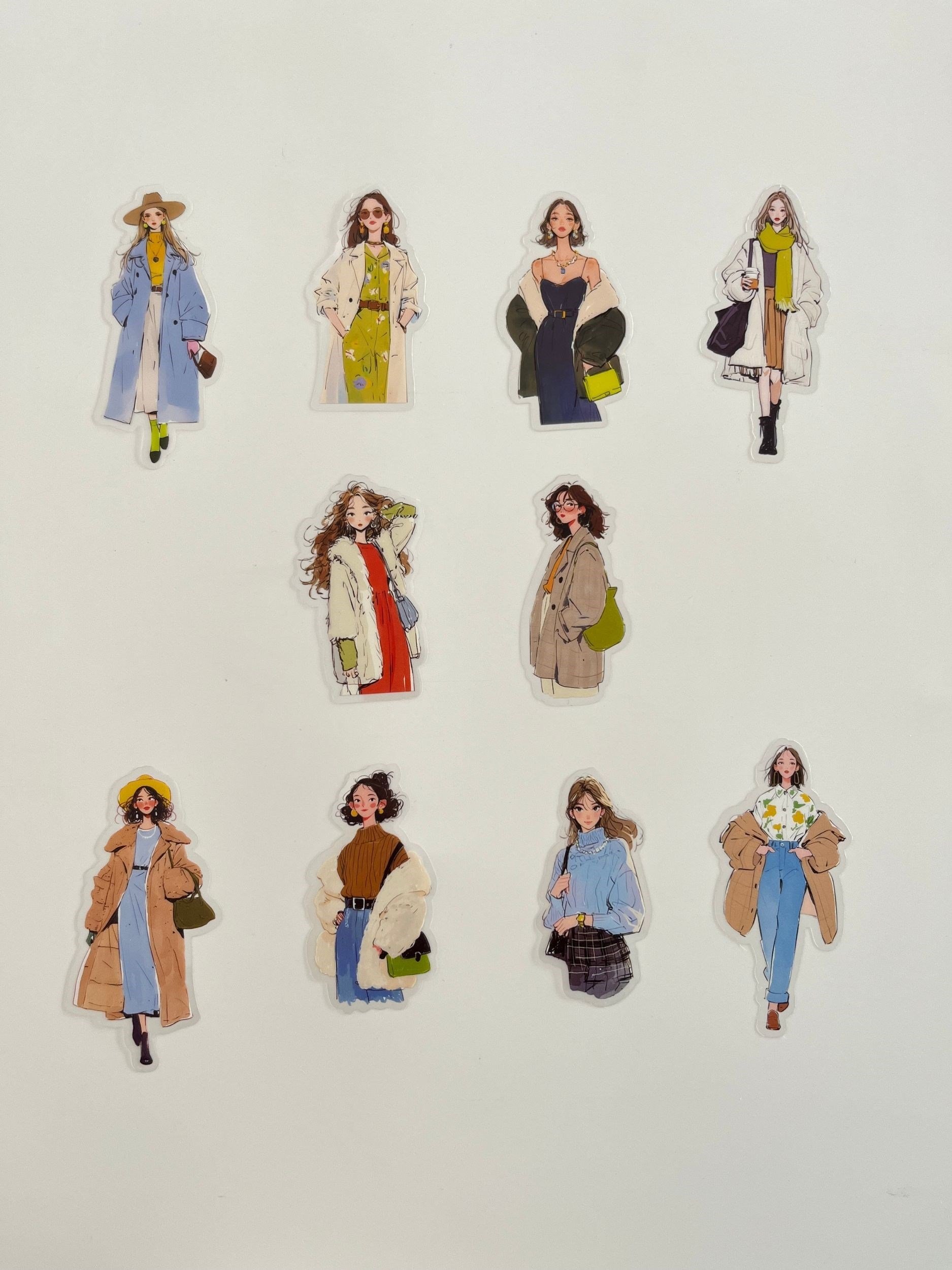 Female Lead With Aura Şehir Modası Temalı 20 Adet Dekoratif Sticker Seti/ Etiket/Çıkartma