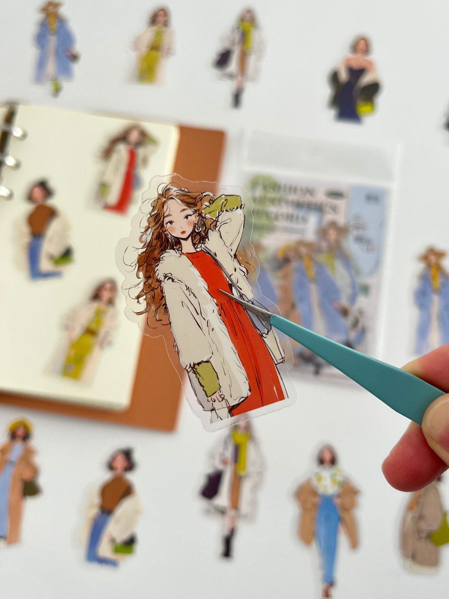 Female Lead With Aura Şehir Modası Temalı 20 Adet Dekoratif Sticker Seti/ Etiket/Çıkartma