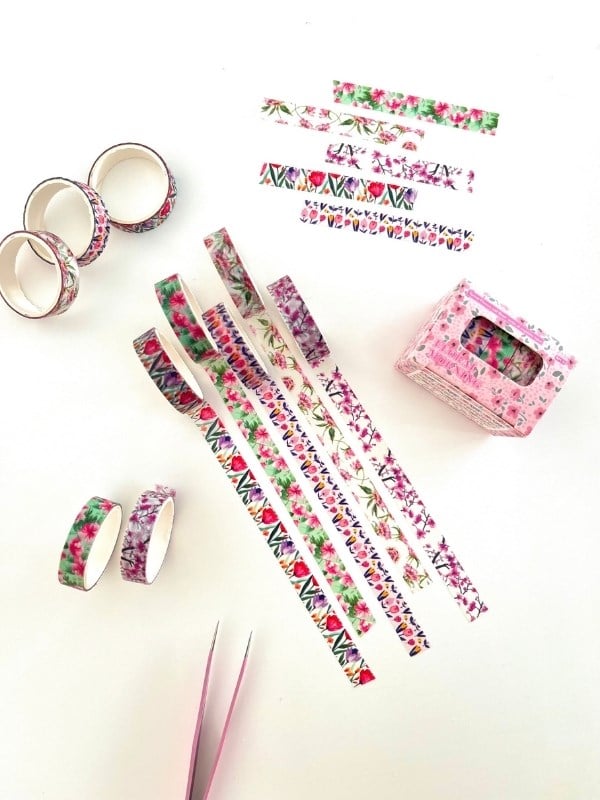 Floral Morning Bahar Çiçekleri Temalı 5'li Washi Bant Set (5*2m)/Masking Tape/Desenli Bant