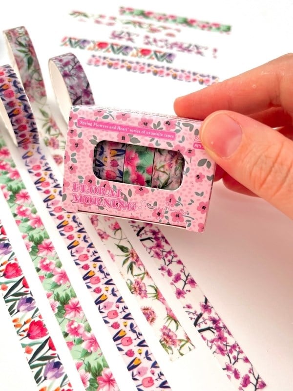 Floral Morning Bahar Çiçekleri Temalı 5'li Washi Bant Set (5*2m)/Masking Tape/Desenli Bant