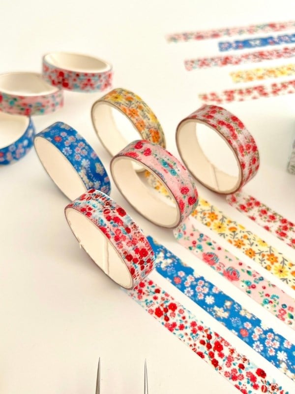 Fragrance Dream Bahar Çiçekleri Temalı 5'li Washi Bant Kutu Set (5*2m)/Masking Tape/Desenli Bant