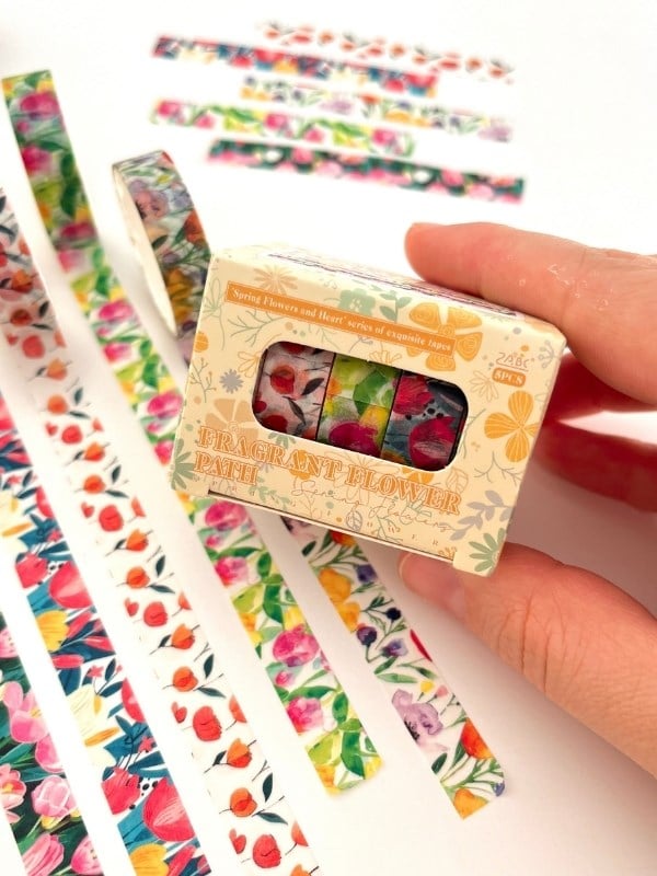 Fragrant Flower Path Bahar Çiçekleri Temalı 5'li Washi Bant Set (5*2m)/Masking Tape/Desenli Bant