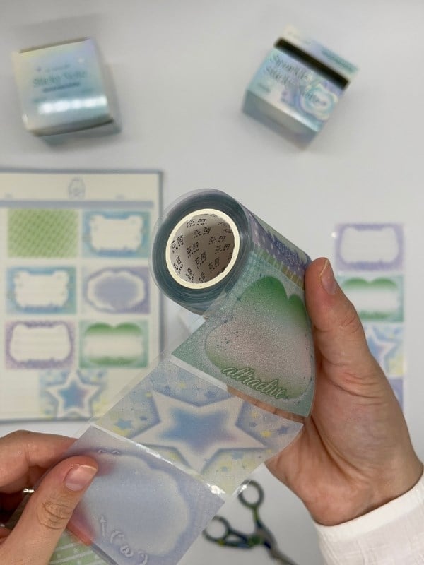 Frosted Sparkle Notes Elmalı 6m 120 Adet Not Etiketi Sticker Washi Bant/Masking Tape/Desenli Bant