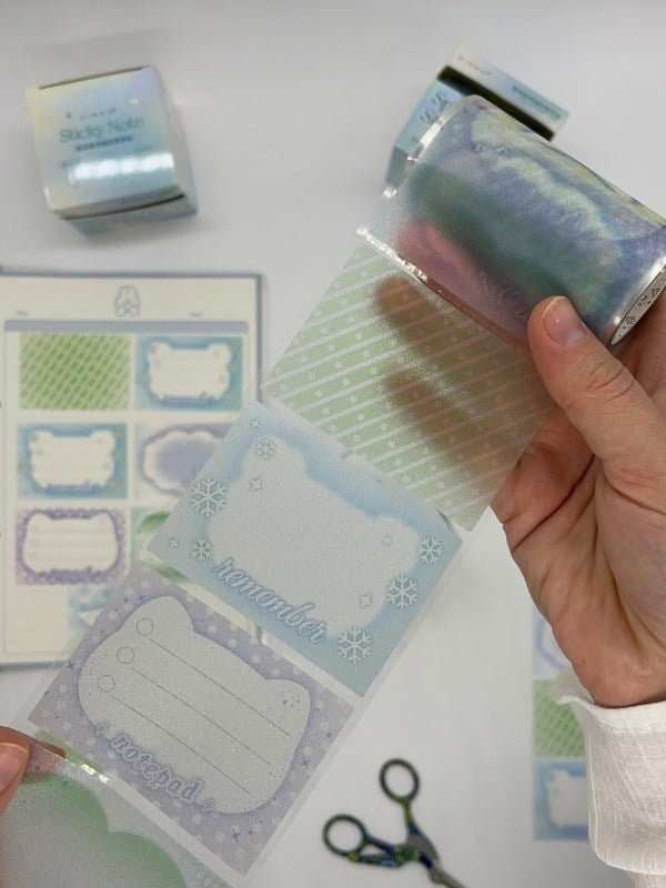 Frosted Sparkle Notes Elmalı 6m 120 Adet Not Etiketi Sticker Washi Bant/Masking Tape/Desenli Bant