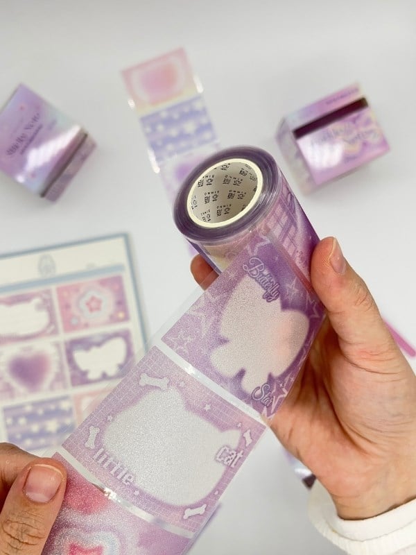 Frosted Sparkle Notes Kelebekli 6m 120 Adet Not Etiketi Sticker Washi Bant/Masking Tape/Desenli Bant